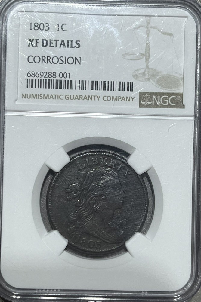 1803 Large Cent (XF Details, Corrosion)