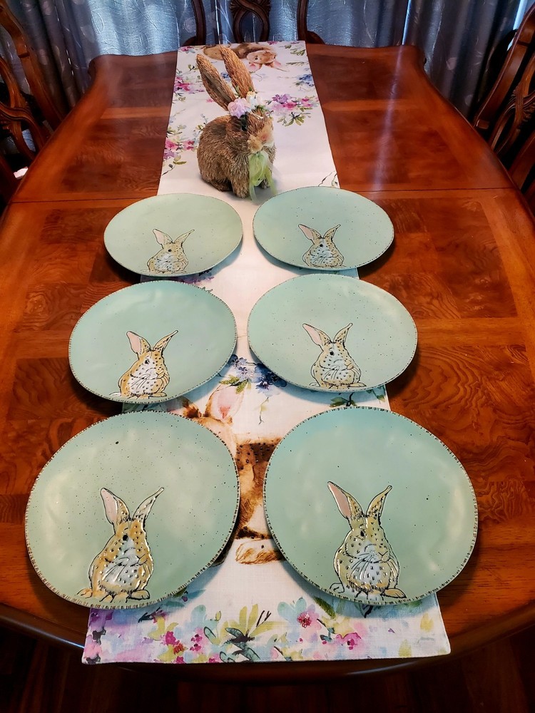 Dinnerware Set Easter Bunny Rabbit-Themed 15-Piece Ceramic Spectrum designz”