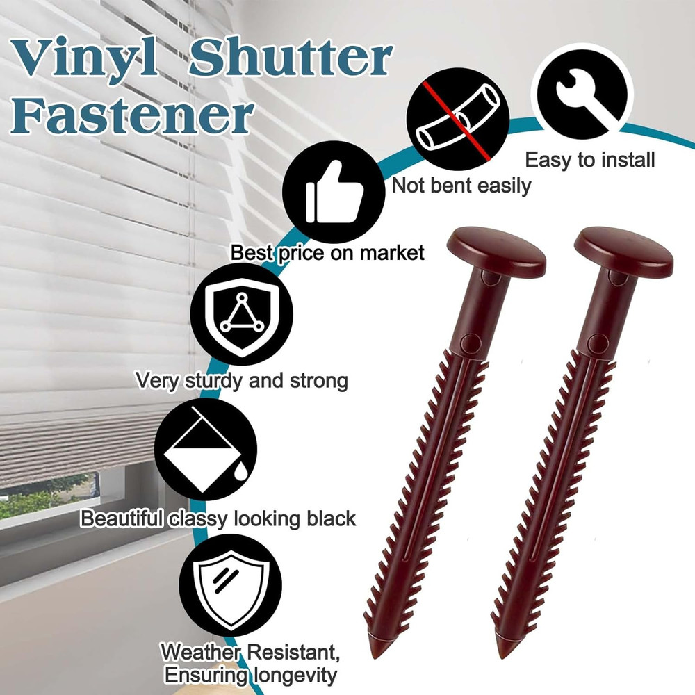 30Pcs 3 Inch Vinyl Shutter Fasteners, Window Shutter Panel Pegs Shutter Screws L