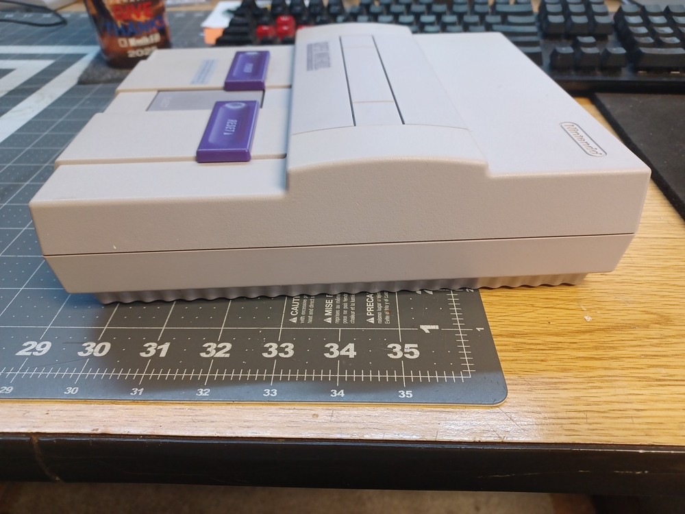 SNES Super Nintendo Console-with power, a.v. controllers-Tested- Clean