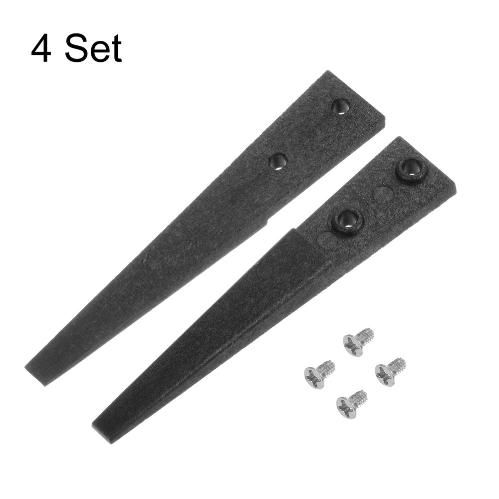 4pair Replaceable Ceramic Tweezer Tips 1.6" Carbon Fiber Flat Heads, Black