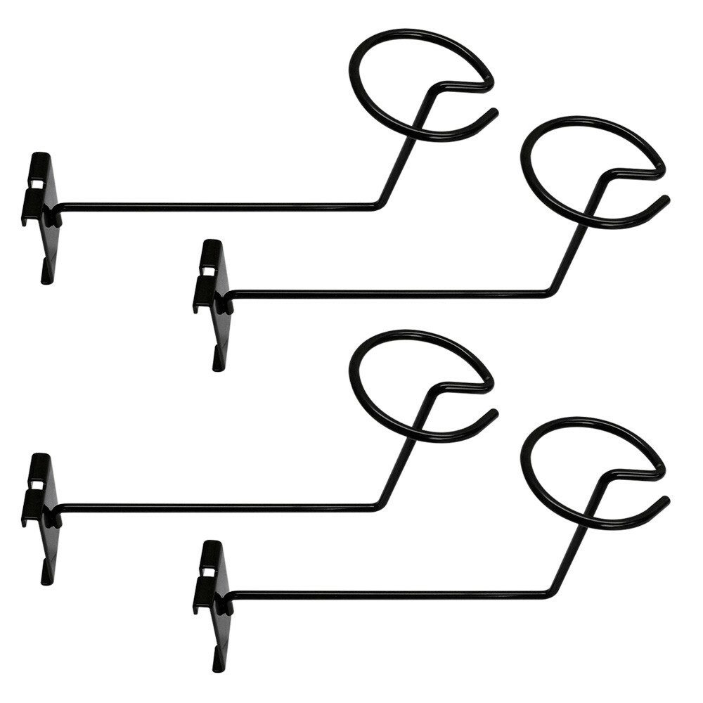 Gridwall Hat Display Hook Gloss Black Single Cap Holder Retail Display Panel 4Pc