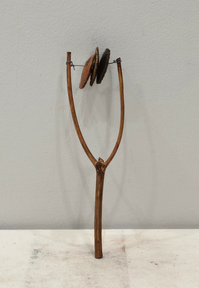 African Fork Sistrum Shaker Rattle Gourd Cap Kamba