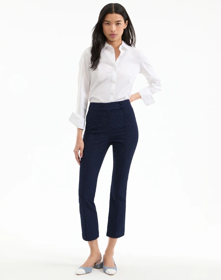 NEW VERONICA BEARD Dell Jacquard Pant Navy 0-12