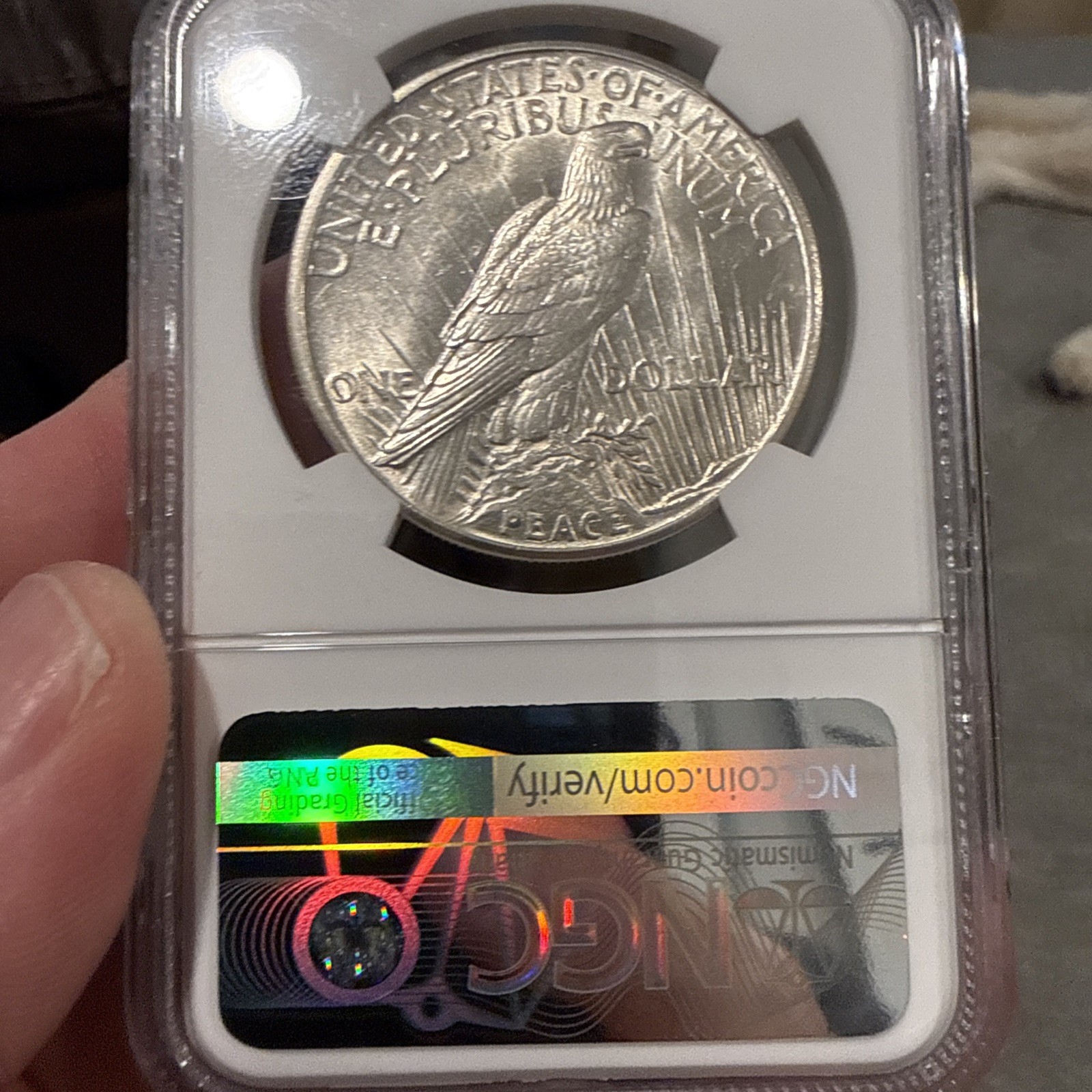 1921 PEACE DOLLAR HIGH RELIEF NGC MS 62 BRIGHT WHITE