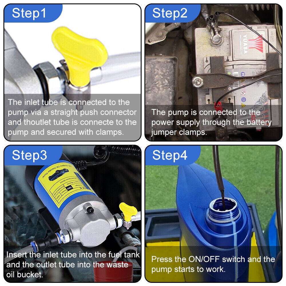 12 Volt Electric Engine Oil Transfer Extractor Fluid Suction Pump Set