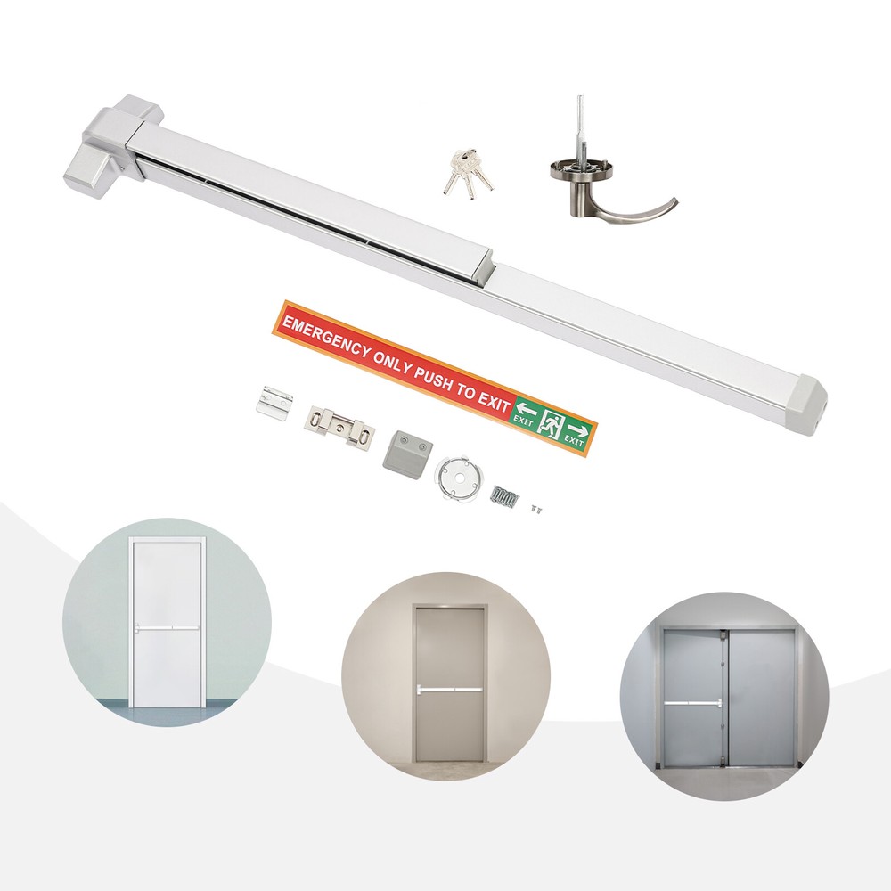 Fire Rated Panic Exit Device Push Bar, 1760℉, Automatic Locking, 3 Keys