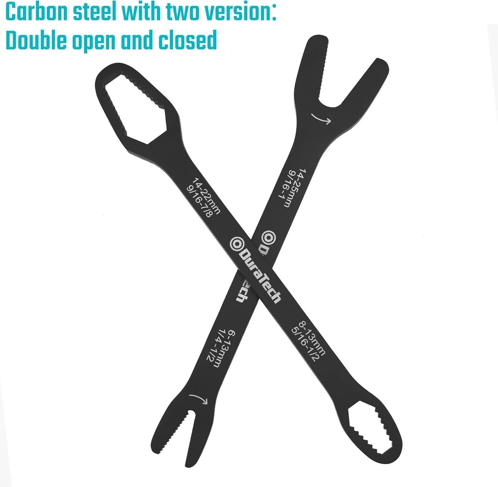 Universal Wrench Set, Multi-functional Doule Box&Open End, Black