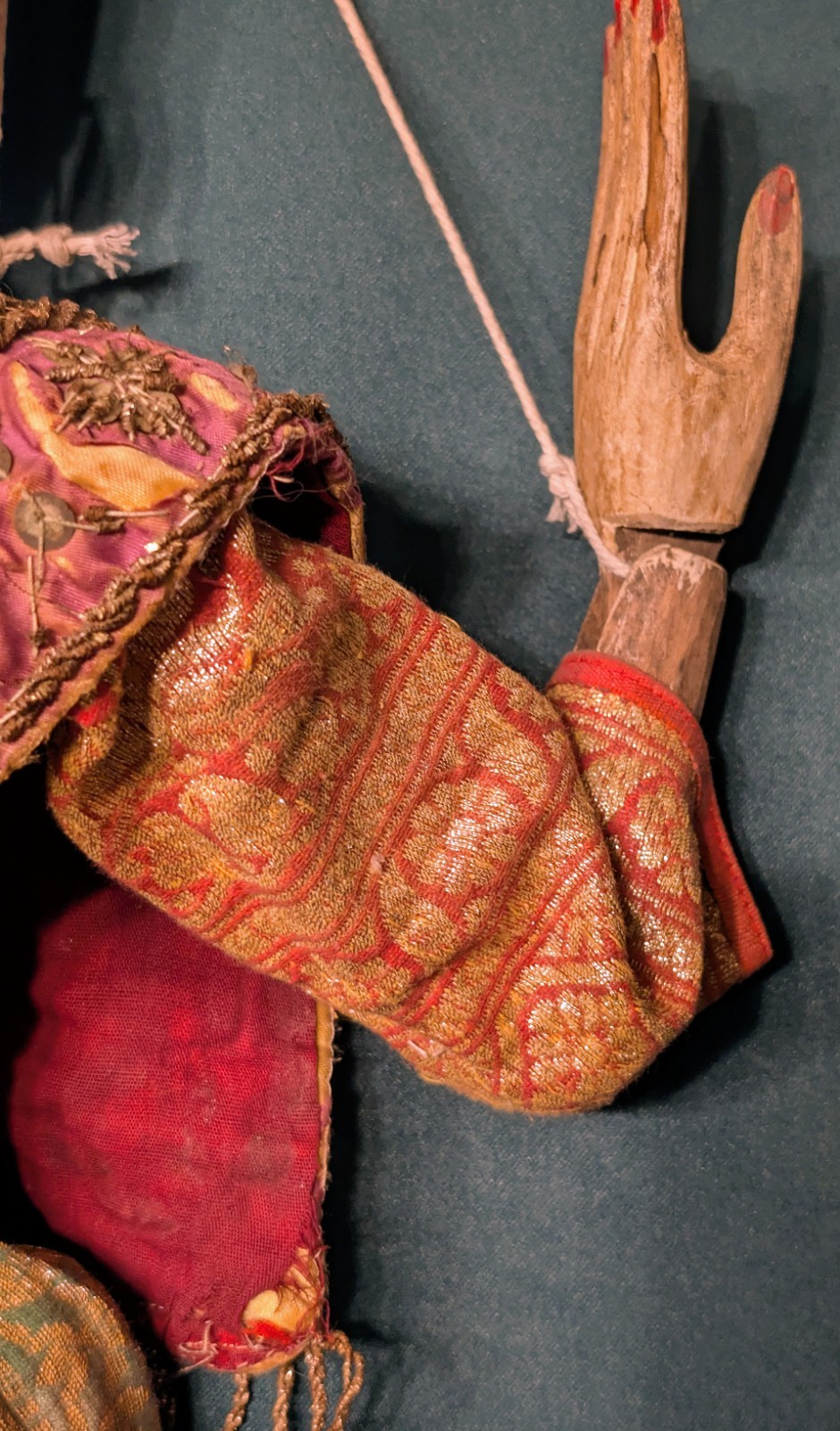 Vintage Burmese Wooden Puppet Marionette 30" Tall