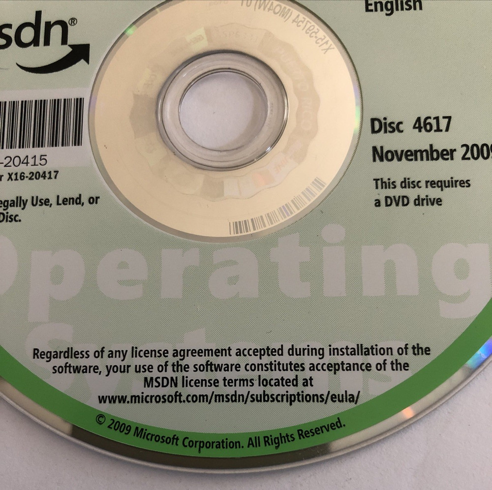 MICROSOFT MSDN DISC 4617 November 2009