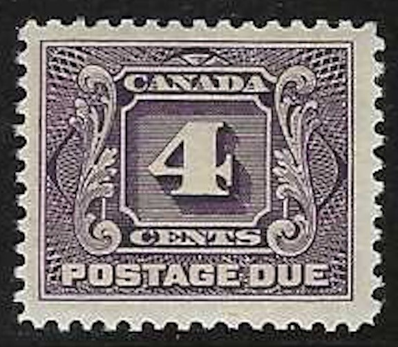 Canada, 1928, Scott #J3, 4c Postage Due, Violet, Mint, Never Hinged