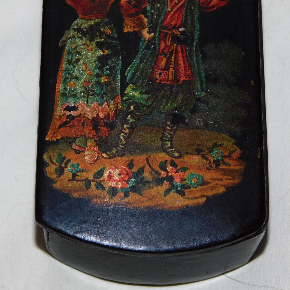 Two Antique Papier Mache Snuff Boxes