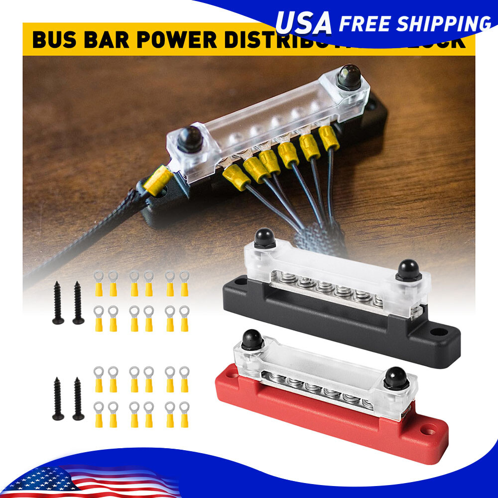 2PCS 150A 12V DC 6 TERMINAL WAY BUS BAR DISTRIBUTION BLOCK FOR CAR MARINE BOAT