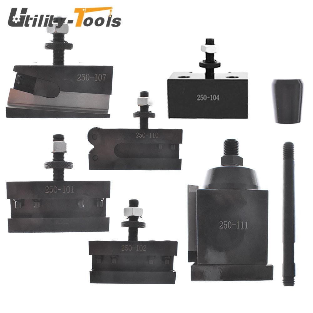 6PCS AXA Size 250-111 Set Wedge Type Quick Change Tool Post Set Swing Dia 12"