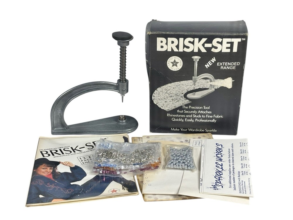 Brisk-Set Rhinestone & Stud Setting Tool Kit – Extended Range – Vintage