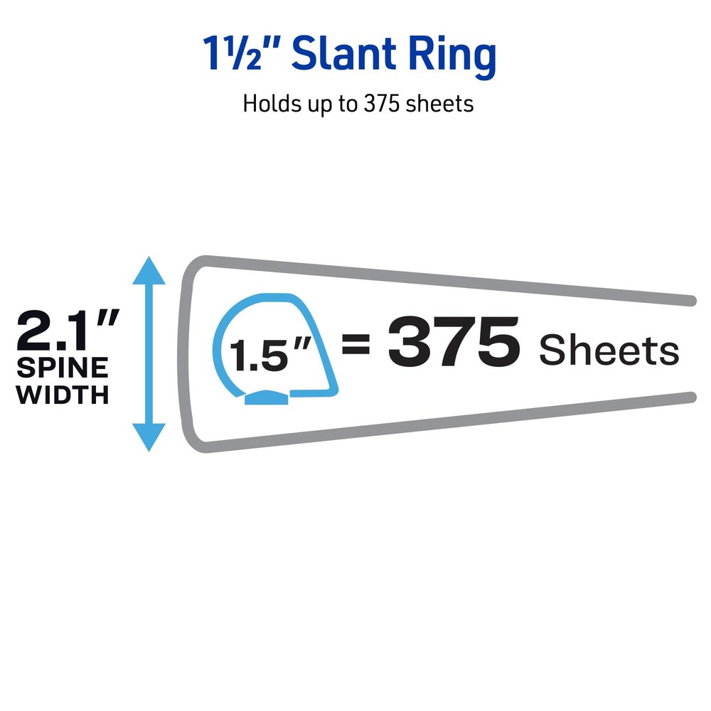 One Touch Slant Ring Binder, 375 Sheets, Sage Green