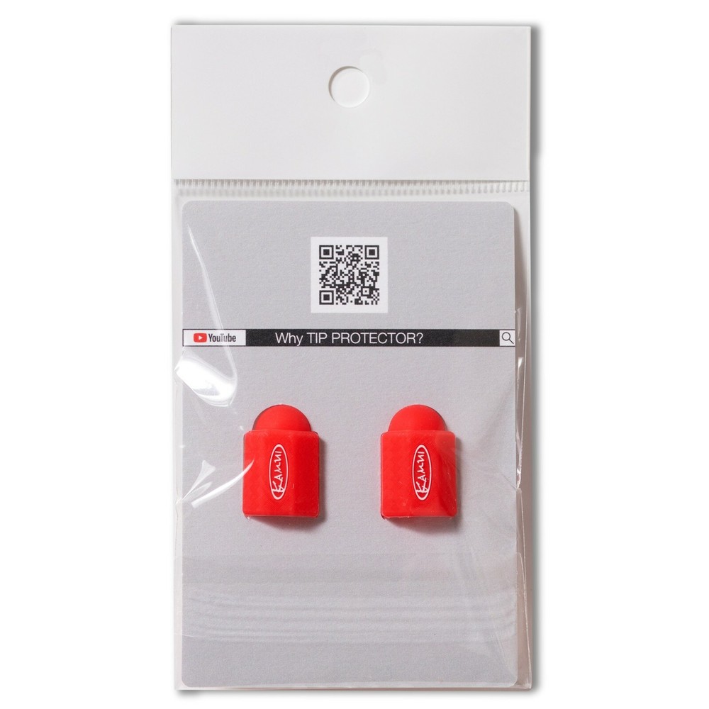 Kamui Billiard Cue Tip Protector Red 2-pack + Kamui Leather Burnisher