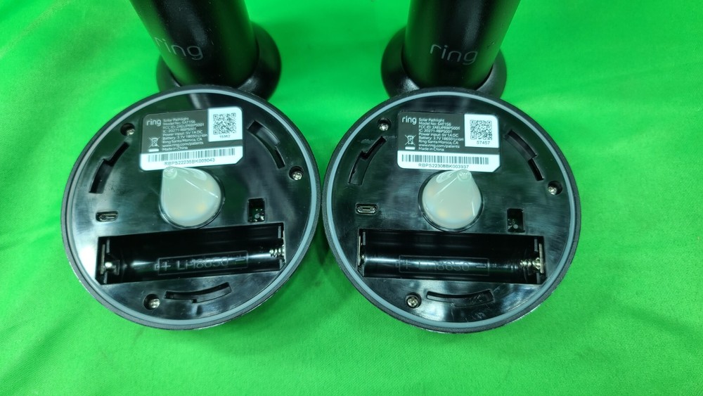 LOT OF 2 Ring Smart Lighting Solar Pathlight, Motion Activated, Black