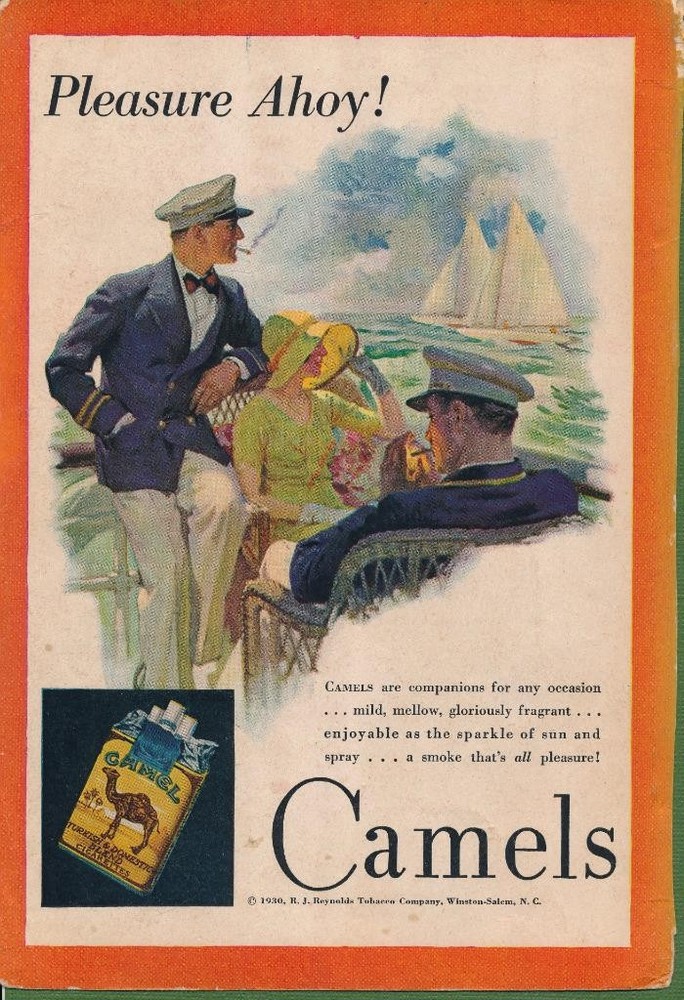 Magazine Ad - 1930 - Camel Cigarettes - Pleasure Ahoy!