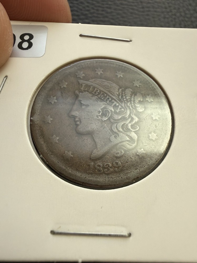 1839 Coronet Head Large Cent "Silly Head"
