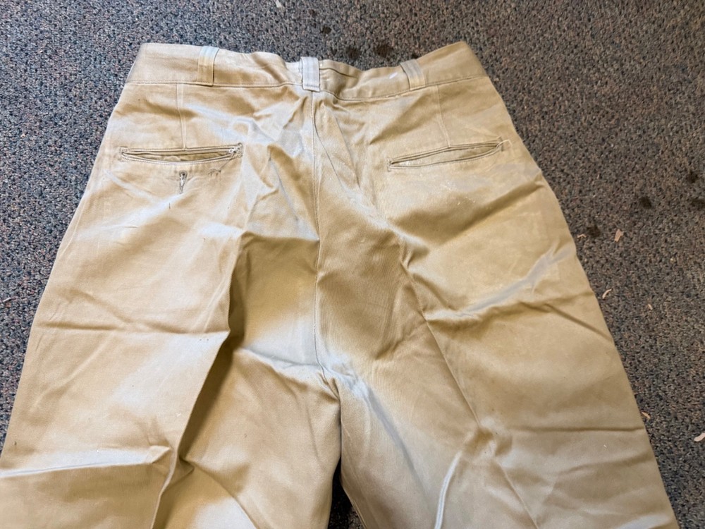 ORIGINAL WWII US ARMY OFFICER CLASS A "KHAKI" TROUSERS- MEDIUM SHORT 34X28