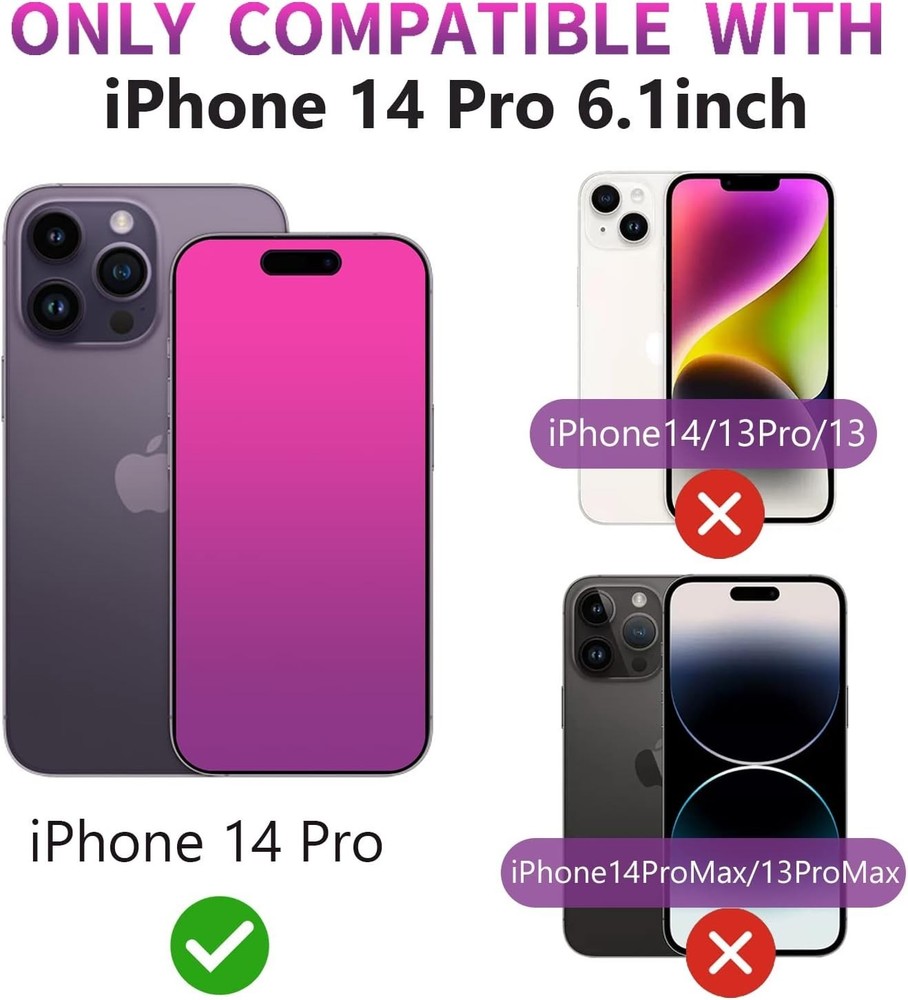 2 Pack Gradient Tempered Glass for iPhone 14 Pro Privacy Screen Protector for iP