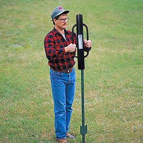 Fence Post Driver with Handle, 12LB Black Iron T Post Pole Pounder Hand Post Ram