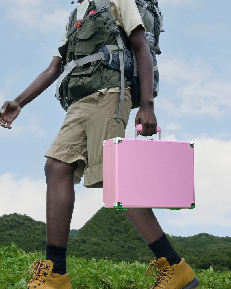 Pink Vinyl Record Player 3 Speeds Portable Suitcase Turntable