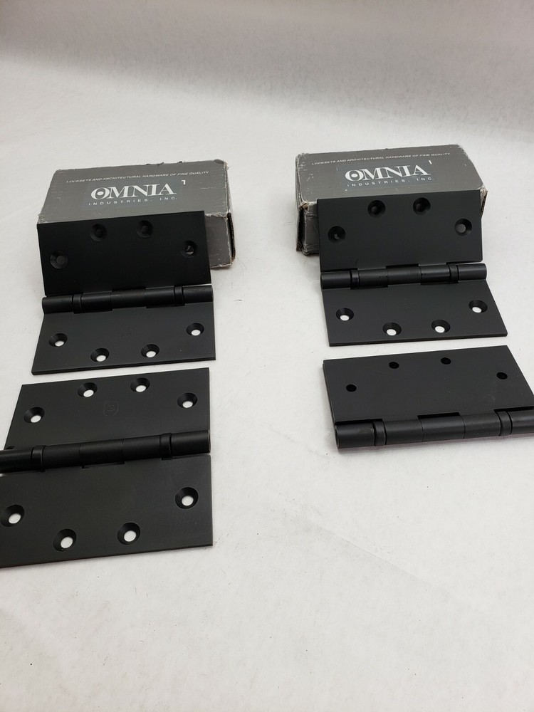 2 pack Omnia Button Tip Hinge Ball Bearing 4.5" x 4.5" 985BB-4BTN-10b - 4 pieces