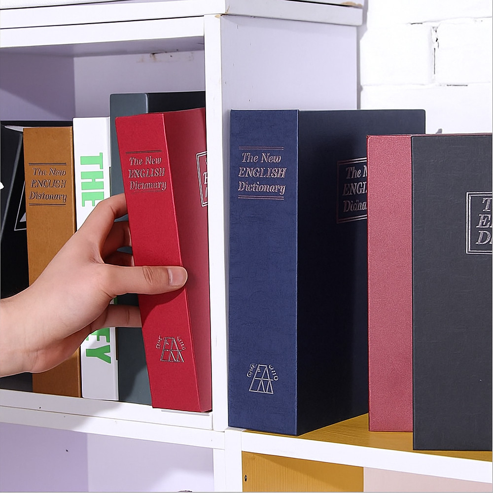 Dictionary Book Safe with Key Lock – Hidden Security Box – Large Red