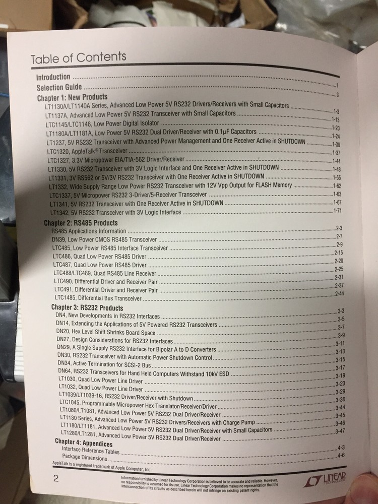 Data Book = Linear Technology 6 Volume Data /Applications Library - 1990's = Lot