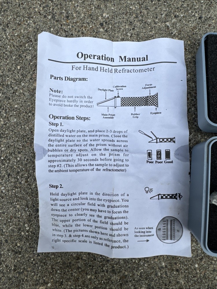 ATC Portable Hand Held Tool Refractometer w/ Blue Carrying Case