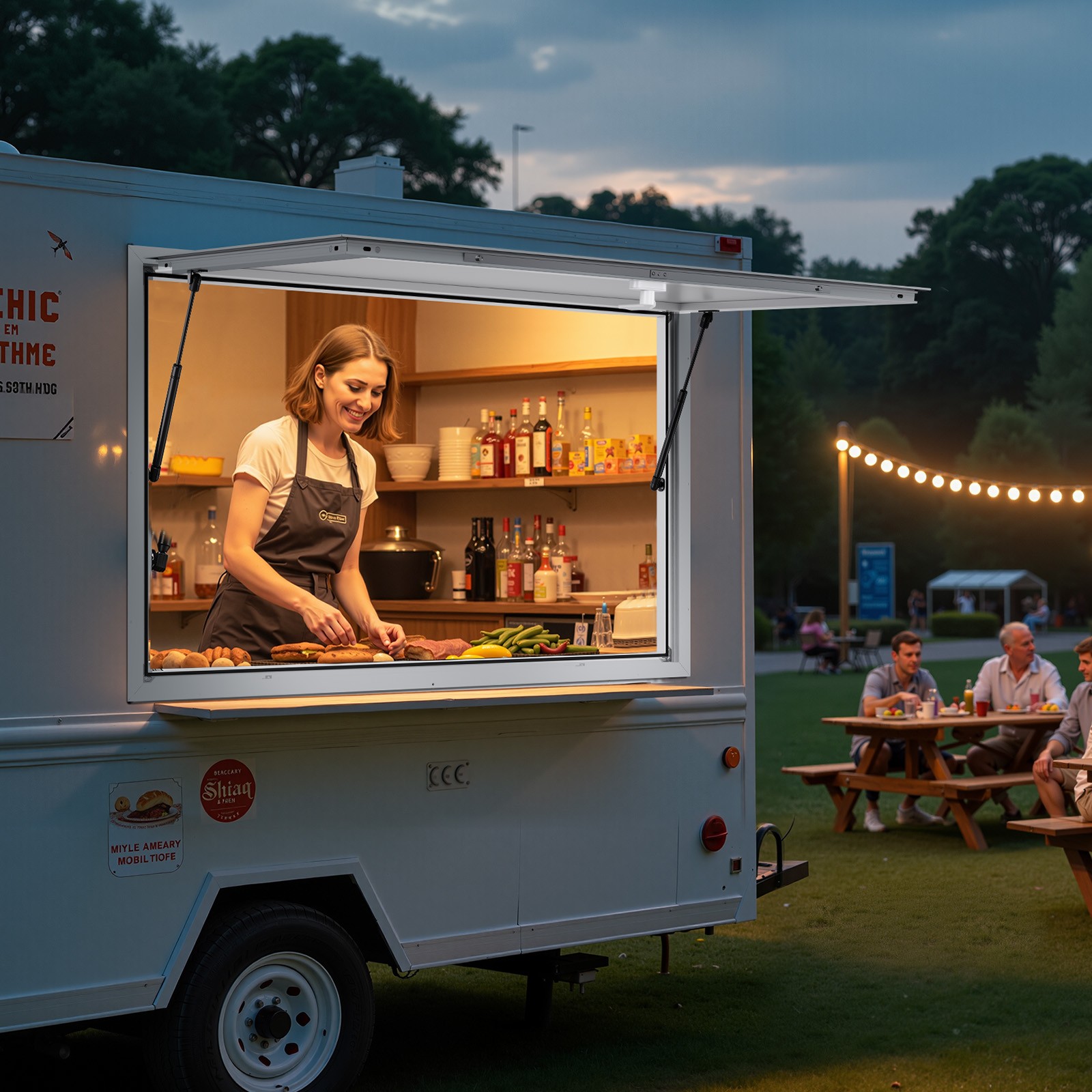VEVOR 60x36in Concession Stand Serving Window Food Truck Service Awning Aluminum