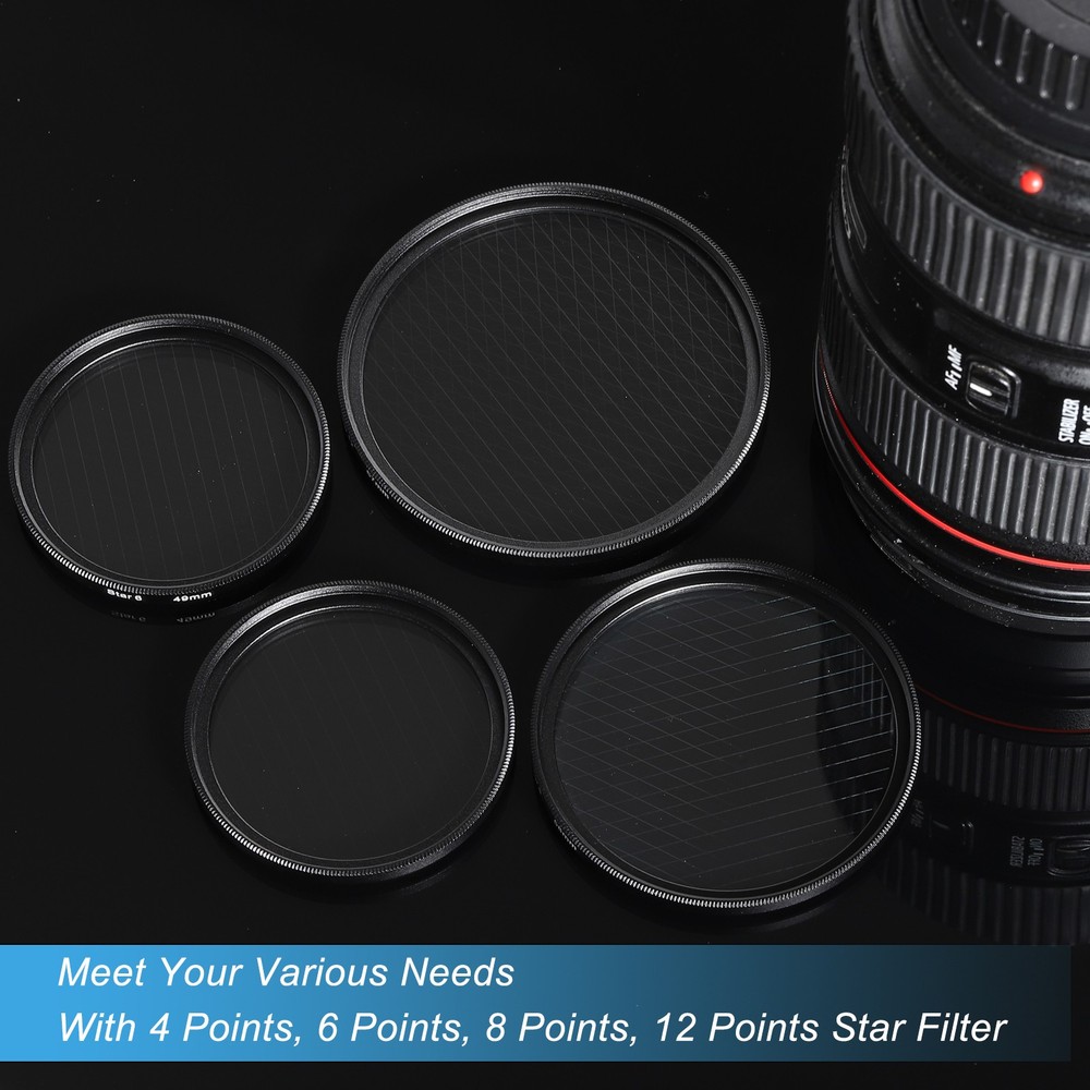 62mm Star Filter, Starburst Filter Camera 4 Points 6 Points 8 Points 12 Points