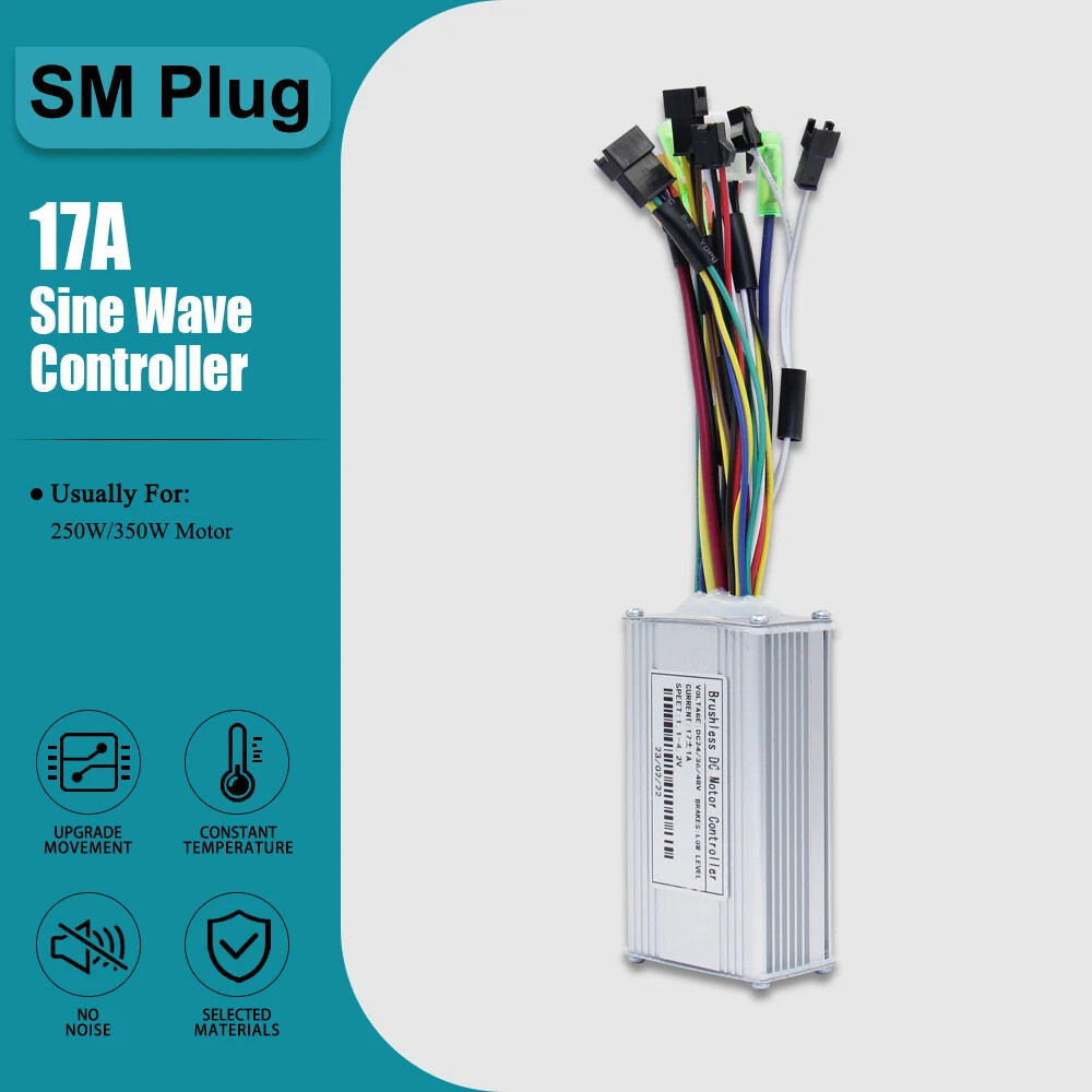 E-bike Three-Mode Sine Wave Controller 17A-60A SM/WP Plug with LCD S966 Display