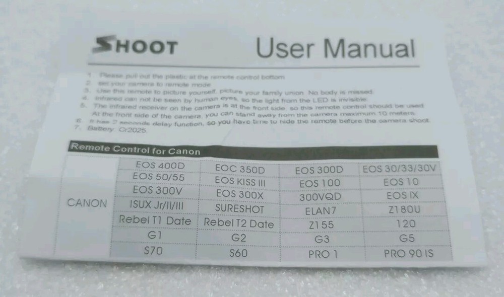 Universal RC-1 Camera Remote Controller ~ Canon - Sony - Nikon & More *New*