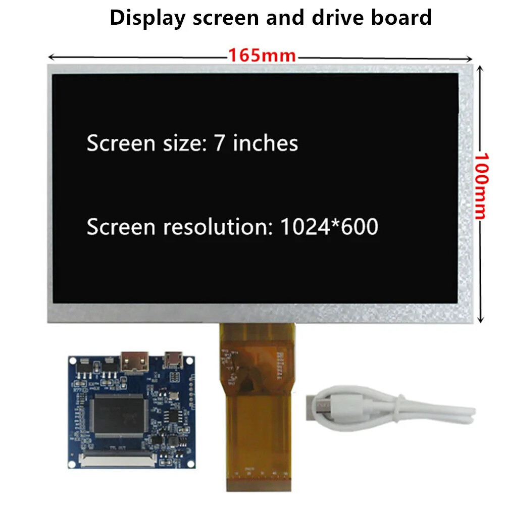 7 Inch LCD Screen + Driver Control Board HDMI-Compatible For Raspberry Pi PC
