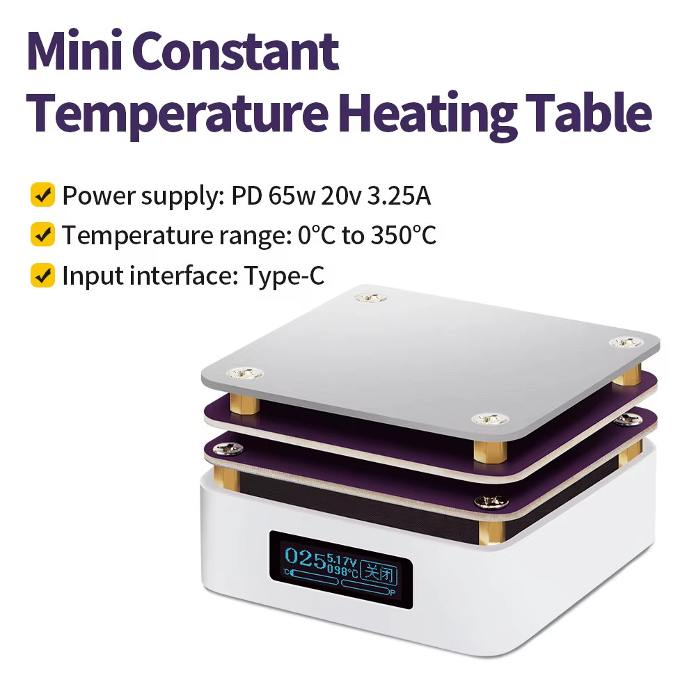 Mini Adjustable Constant Temperature Heating Table Type-C USB Soldering Plate He