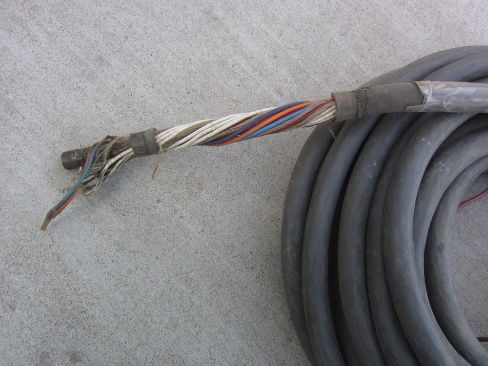 48' Plastic Hose 10C Wire plus ¼" Plastic Hose Welding Cable, Used