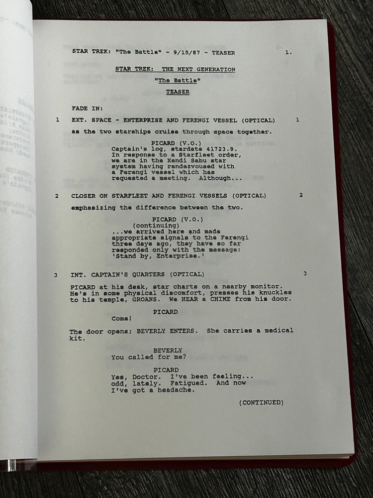 STAR TREK Script The Next Generation The Battle Revised Final Draft Sept 15 1987