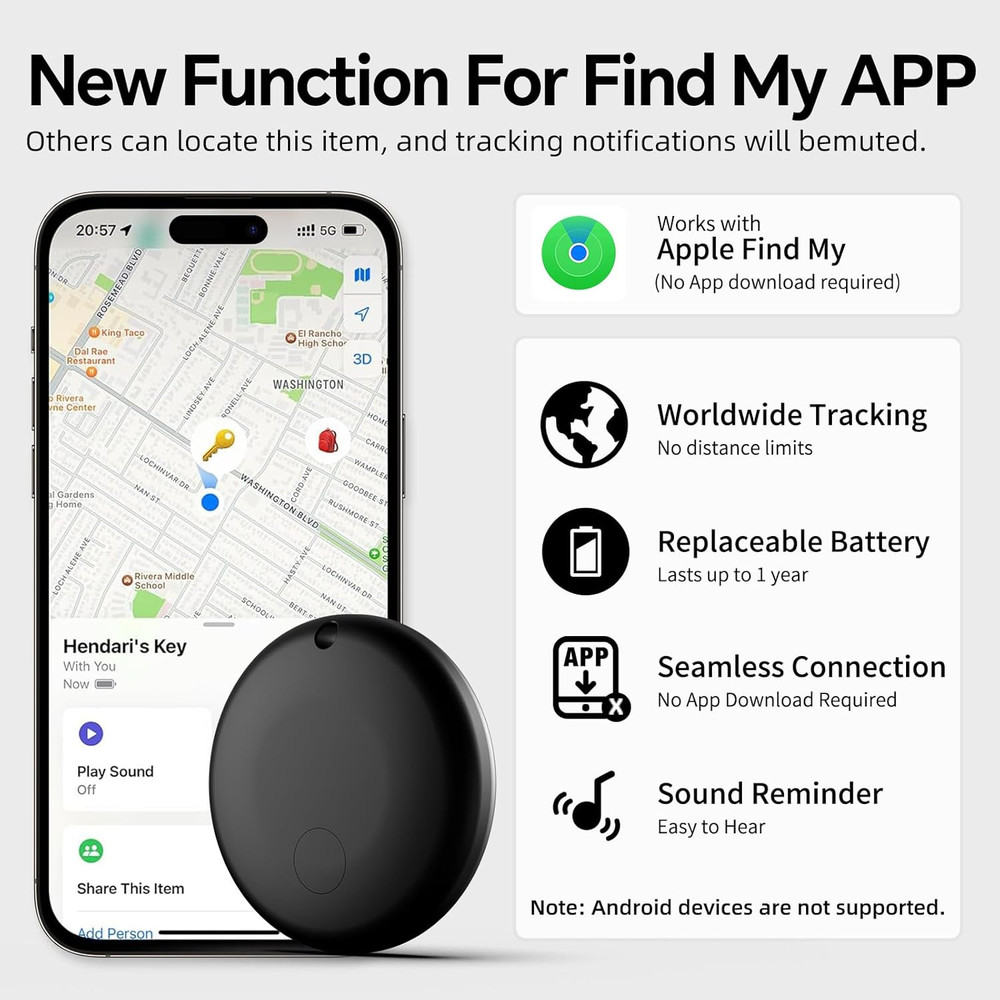 GPS Tracker for Vehicles Work with Find My(Ios Only), Safe Sync GPS Tracker Mini