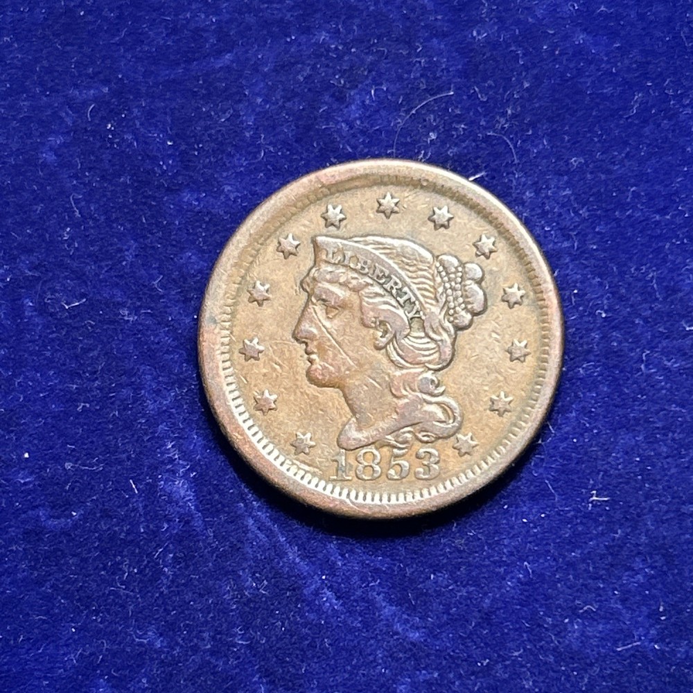 1853 LARGE CENT VF QA3087