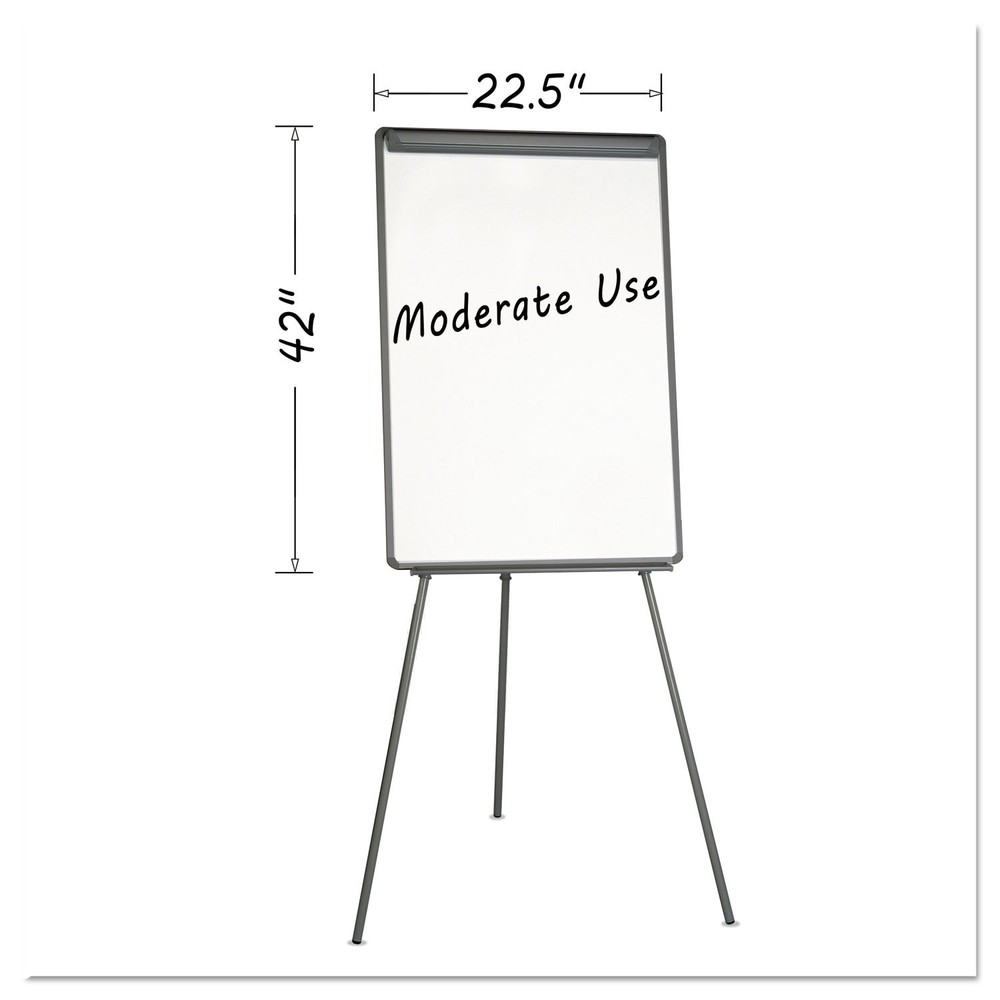 MasterVision Basic Tripod Melamine Presentation Easel 22.5x42" White/Black