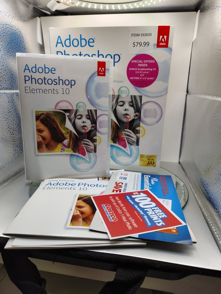 Adobe Photoshop Elements 10 for PC, Mac Includes serial number Used B1