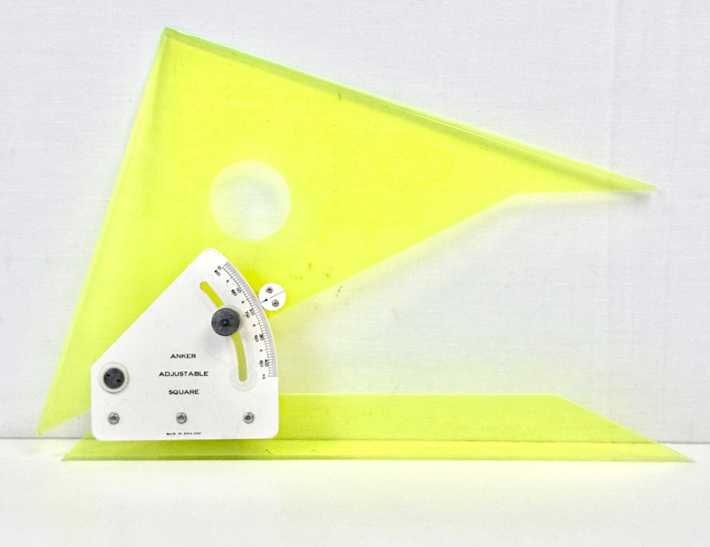 Vintage Anker Adjustable Square Made in England Fluorescent Drafting Tool