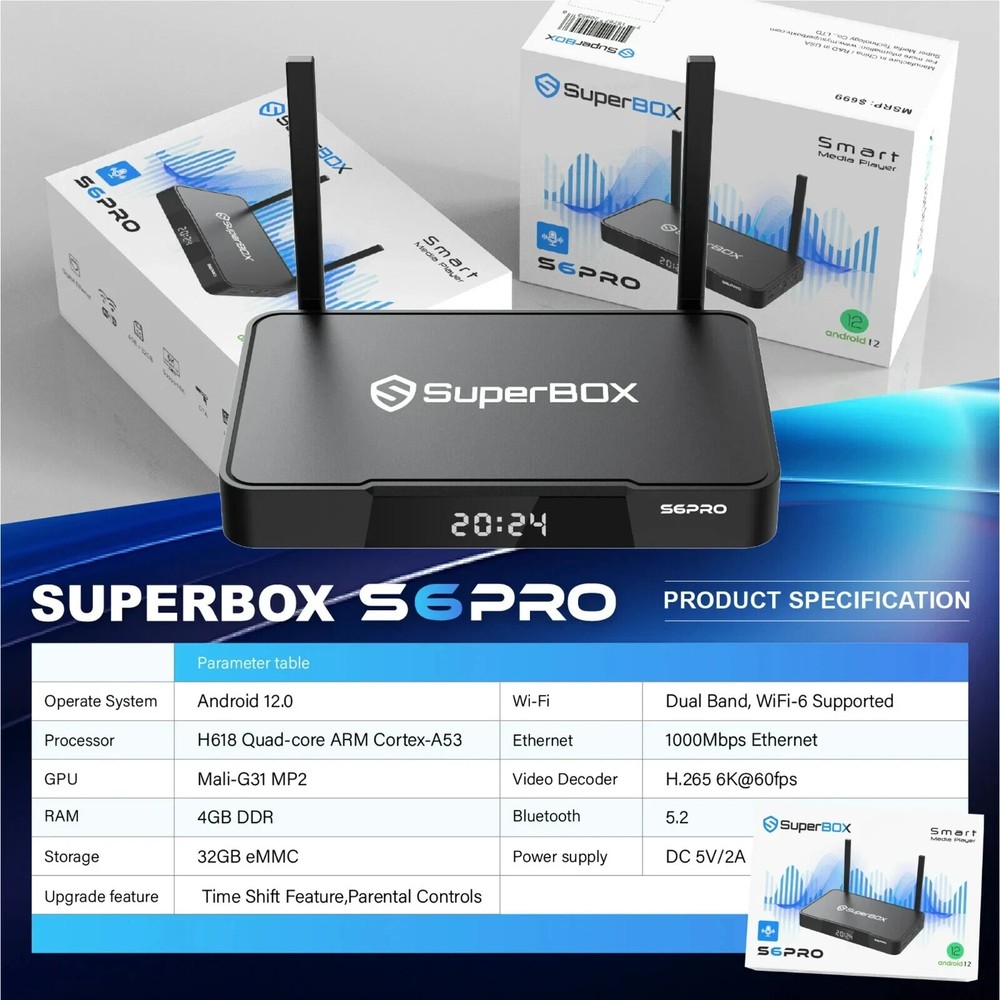 SuperBox S6 Pro Android TV Box - No Fees - Authorized Distributor - Fast Ship!