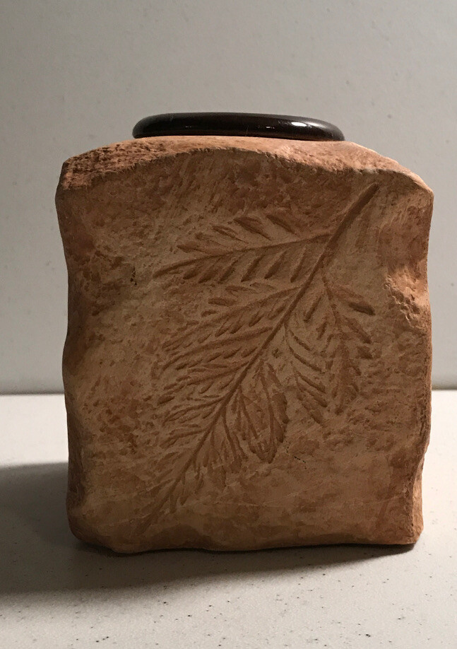 Fall Theme 2” Candle Holder Decorative Leaves Signed Beige