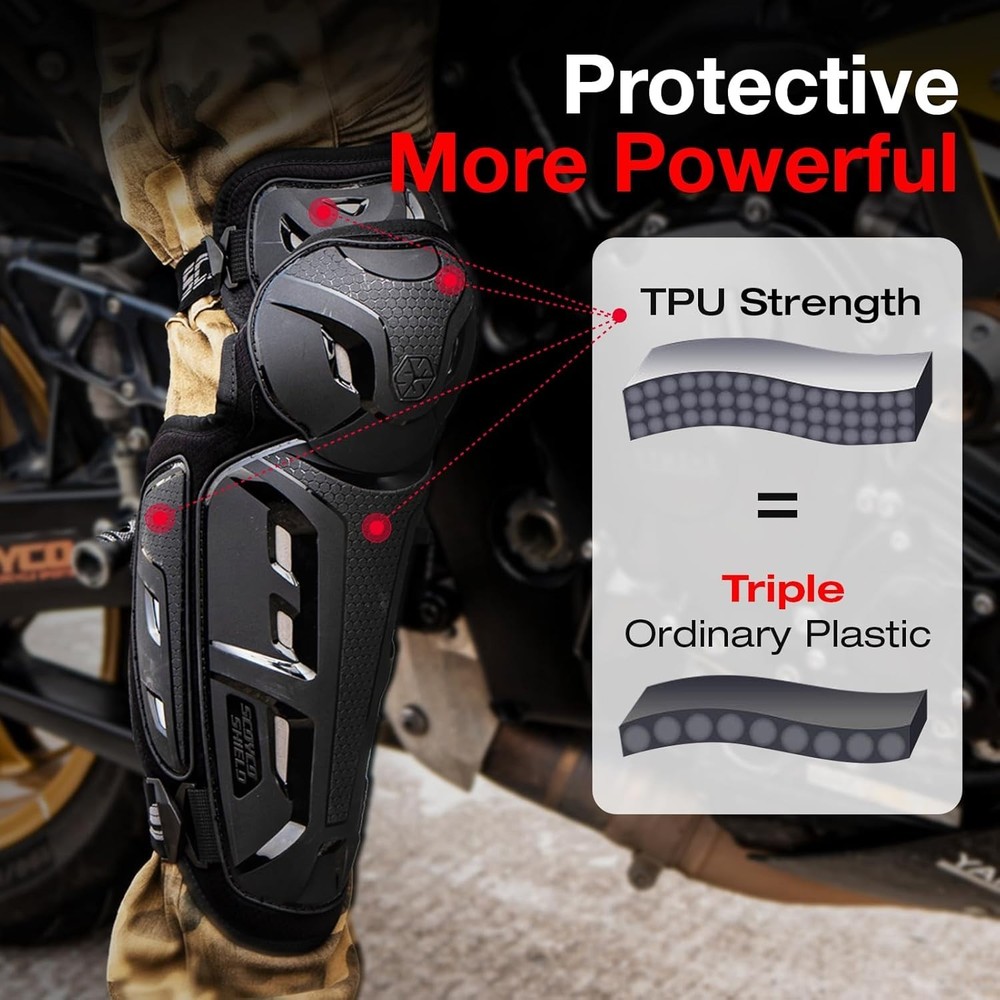 Advanced Motorcycle Knee Guards with 3D Impact Absorption & Flexible Design