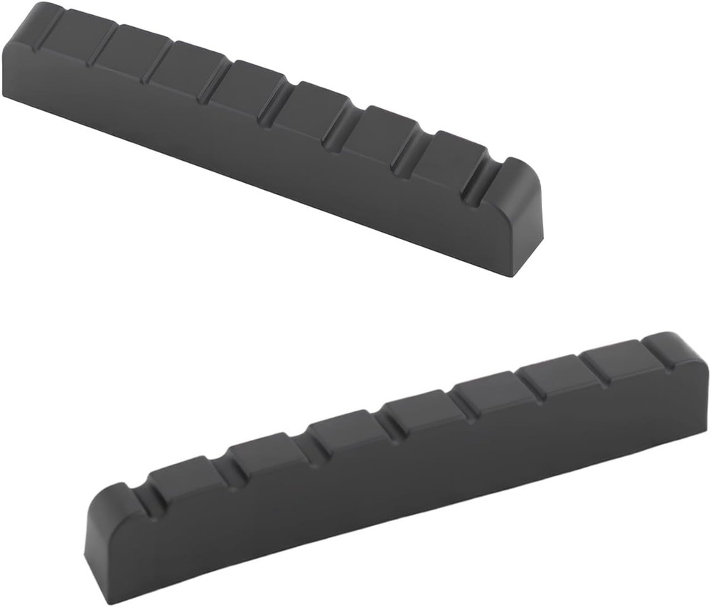 2pcs 8 String Guitar Slotted Nut in Black