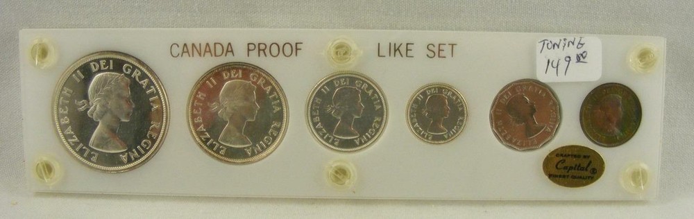 1961 Canada Proof Like Set W/ AWESOME Rainbow Toned Cent !!